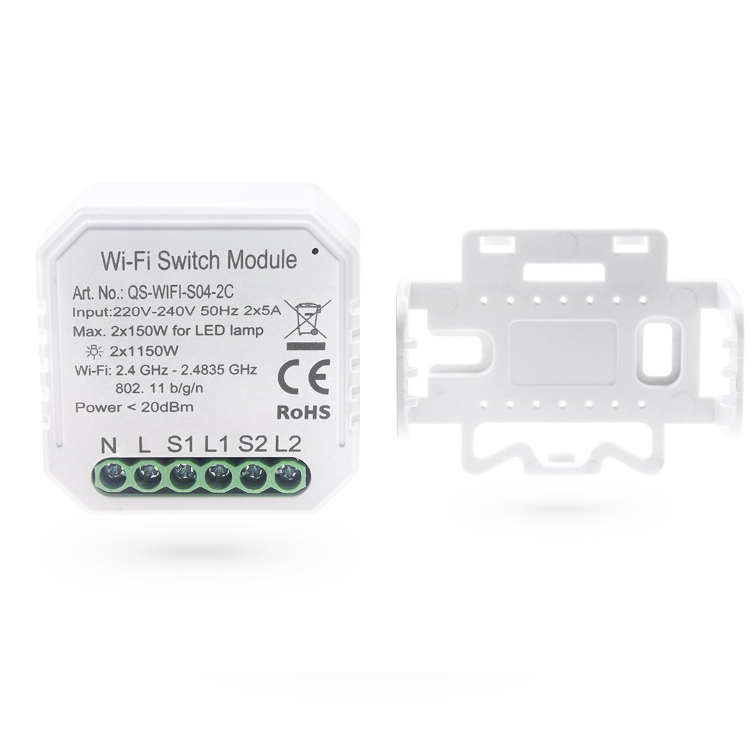 Module de Commutation Intelligent ABS WiFi Bluetooth Télécommande  Synchronisation Brise-lumière Interrupteur Intelligent pour Tuya 90‑250V